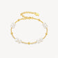 Gold Watch Mother-of-Pearl & Pearl Bracelet Gift Set