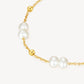 Pulsera de perlas doradas para mujer
