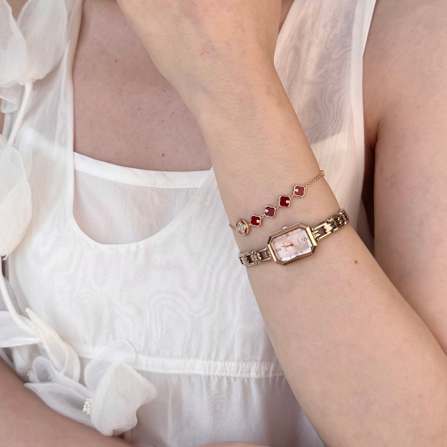 Eastern Grace Collection Women's Watch & Persimmon Bracelet Gift Set