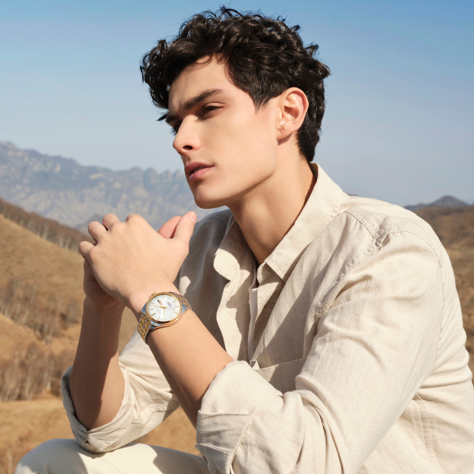 Classic Minimalist Men's Gold Watch - FIYTA