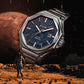 Reloj mecánico para hombre de la serie Space con esfera de meteorito