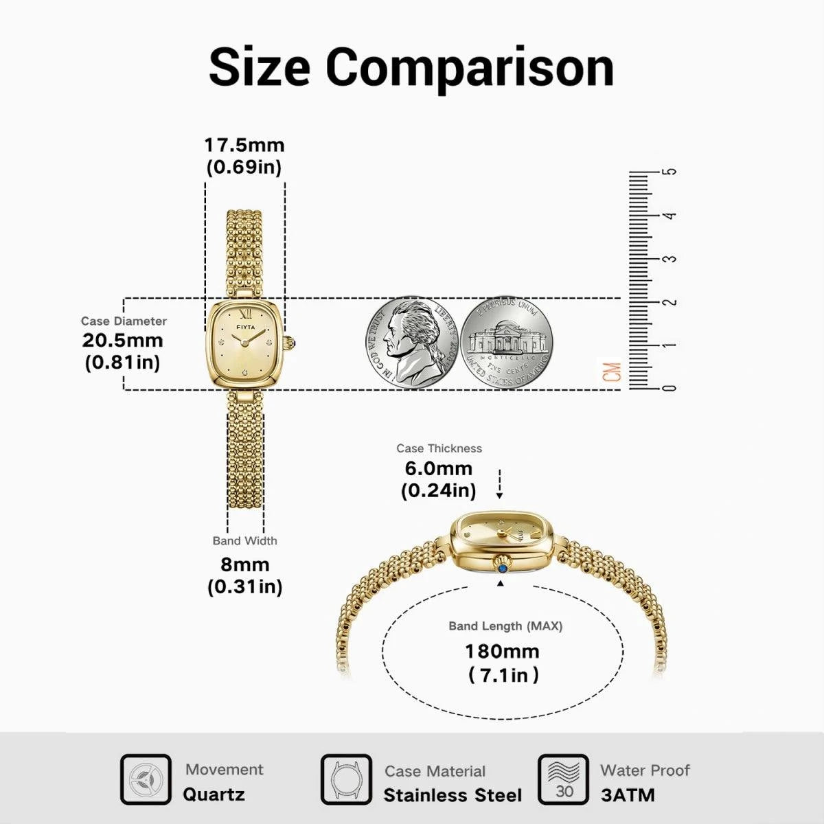 Relojes de oro con esfera de circón.