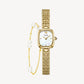 Gold Watch Mother-of-Pearl & Pearl Bracelet Gift Set - FIYTA
