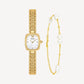 Gold Watch Mother-of-Pearl & Pearl Bracelet Gift Set