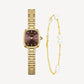 Gold Watch & Pearl Bracelet Gift Set