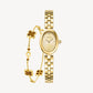 Little Golden Bean Watches & Tiger’s Eye Clover Bracelet Gift Set - FIYTA