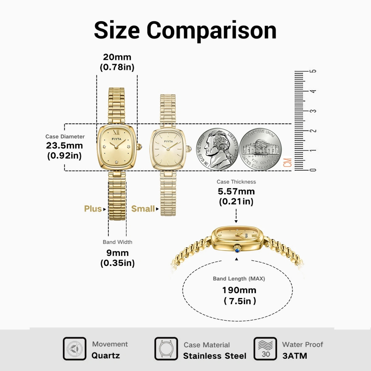 Gold Watches for Women Plus