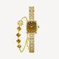 Gold Watch for Women & Persimmon Bracelet Gift Set - FIYTA