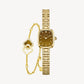 Gold Watch for Women & Persimmon Bracelet Gift Set - FIYTA