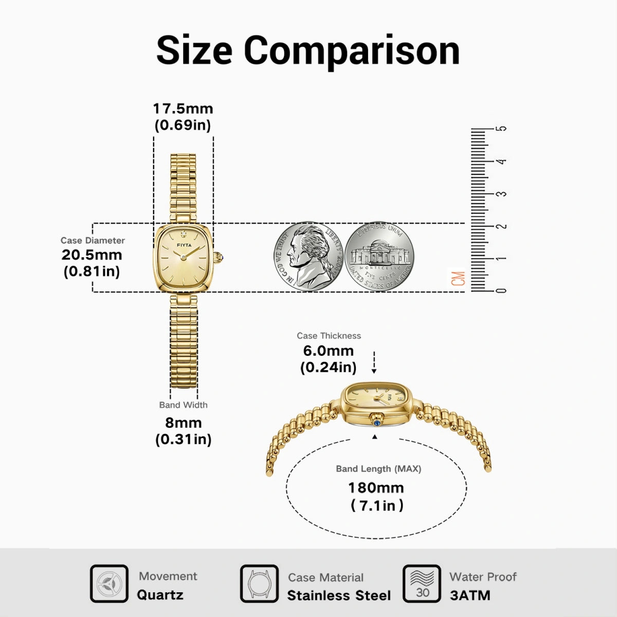 Gold Watches with Real Diamond Dial