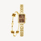 Eastern Grace Collection Women's Watch & Tiger’s Eye Clover Bracelet Gift Set - FIYTA