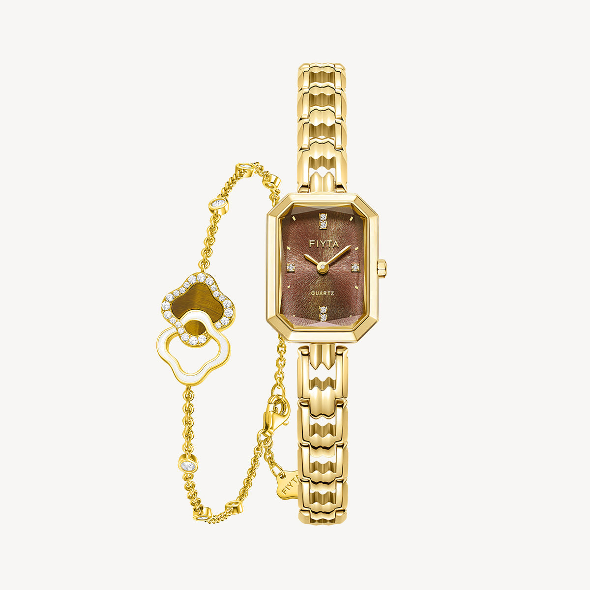 Eastern Grace Collection Women's Watch & Persimmon Bracelet Gift Set