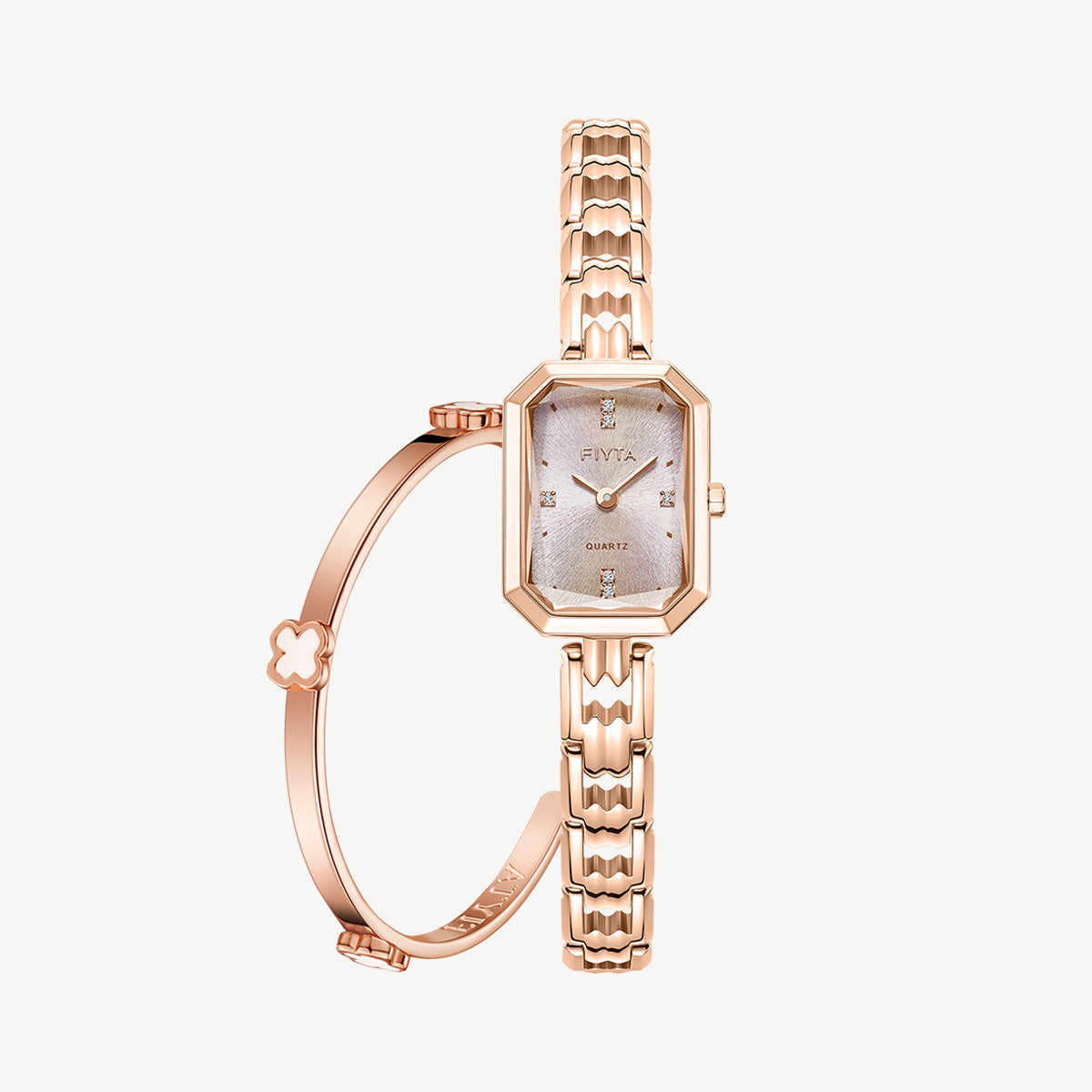 Eastern Grace Collection Women's Watch & Elegant Clover Bracelet Gift Set