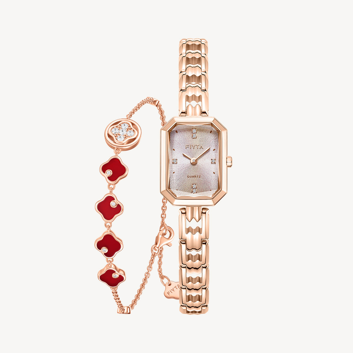 Eastern Grace Collection Women's Watch & Persimmon Bracelet Gift Set
