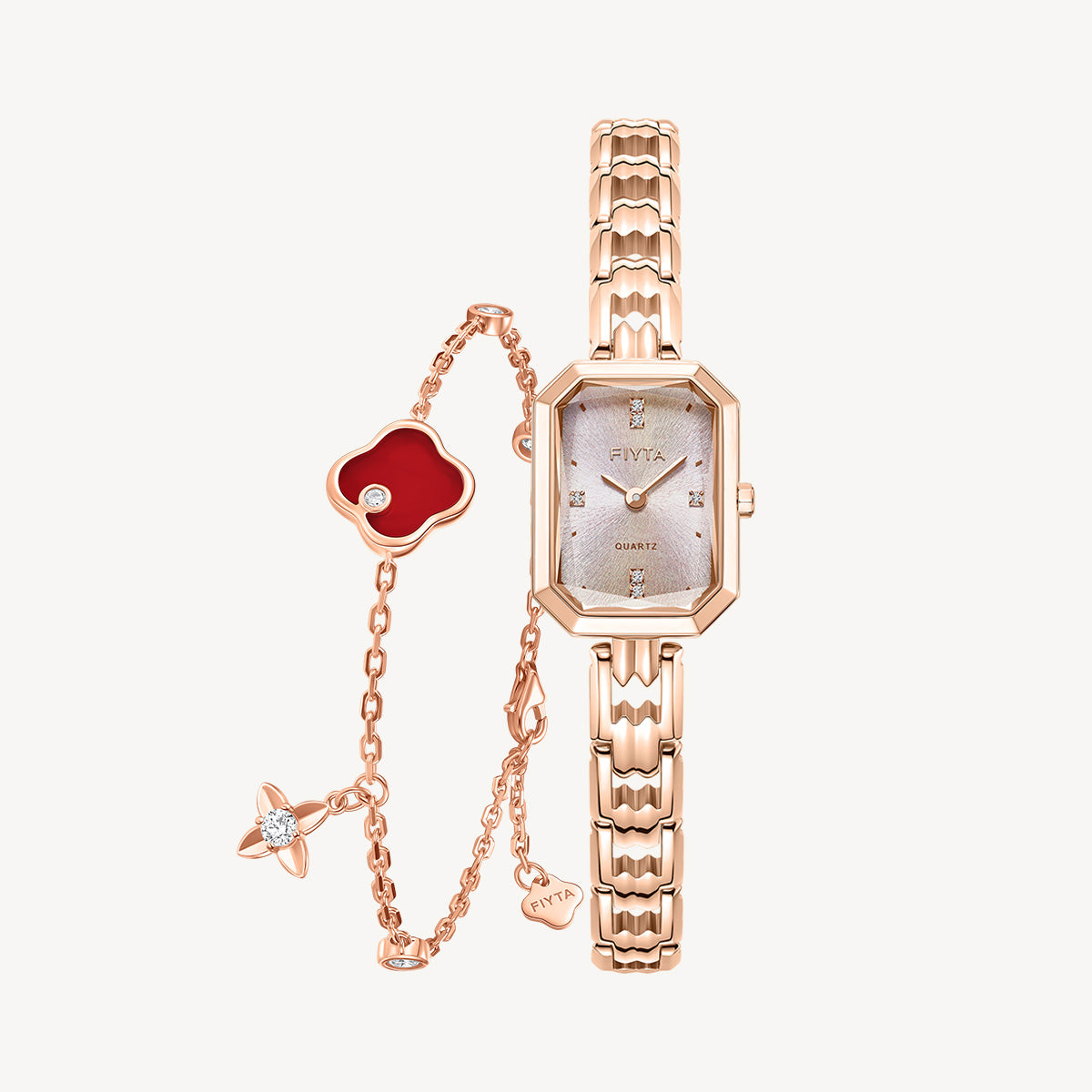 Eastern Grace Collection Women's Watch & Persimmon Bracelet Gift Set