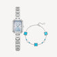 Eastern Grace Collection Women's Watch & Turquoise Clover Bracelet Gift Set