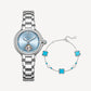Enchanting Collection Women's Mechanical Watch & Turquoise Clover Bracelet Gift Set
